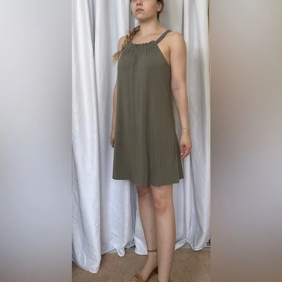 BCBGeneration | Dresses | Nwt Bcbgeneration Crossback Swing Mini Dress  Dusty Olive Xs | Poshmark